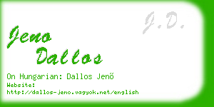 jeno dallos business card